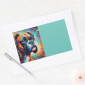 Impressionist Pop Art Boxer Dog Organisation Rechteckiger Aufkleber (Umschlag)
