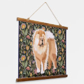 IMPRESSIONIST red chow wall tapestry wood topped Wandteppich Mit Holzrahmen (Gewinkelt)