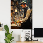 Impressionist Scientist in einem Vintagen Labor Poster (Heimbüro)