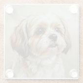 Impressionist Shih Tzu Art Coaster Glasuntersetzer (Rückseite)
