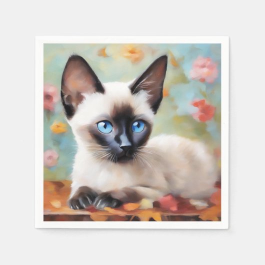 Impressionist Siamese Portrait Serviette (Vorderseite)