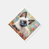 Impressionist Siamese Portrait Serviette (Ecke)