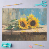 Impressionist Sonnenblumen Malerei Decoupage Seidenpapier (Basteln)