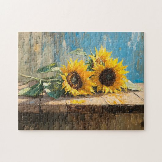 Impressionist Sonnenblumen Malerei Puzzle (Horizontal)