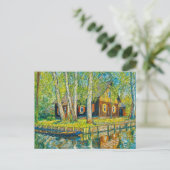 Impressionist Spreewald House by a Quiet Canal wit Postkarte (Stehend Vorderseite)