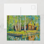 Impressionist Spreewald House by a Quiet Canal wit Postkarte (Vorne/Hinten)