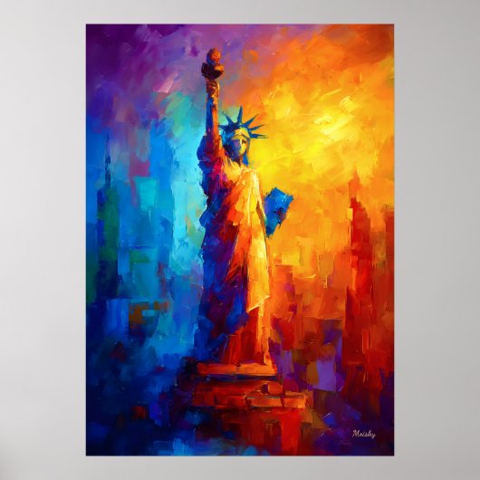 Impressionist Statue of Liberty New York Artwork Poster (Vorne)