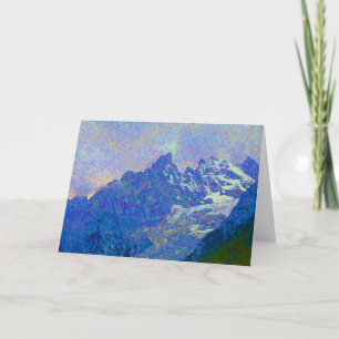 Impressionist Style Alpine Mountain Landscape Karte