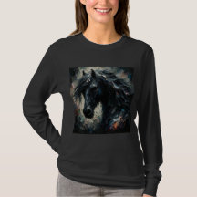 Impressionist Style Dark Horse Long Sleeve