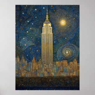 Impressionist Style Empire State Gebäude Poster