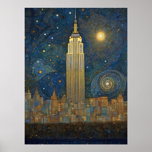 Impressionist Style Empire State Gebäude Poster (Vorne)