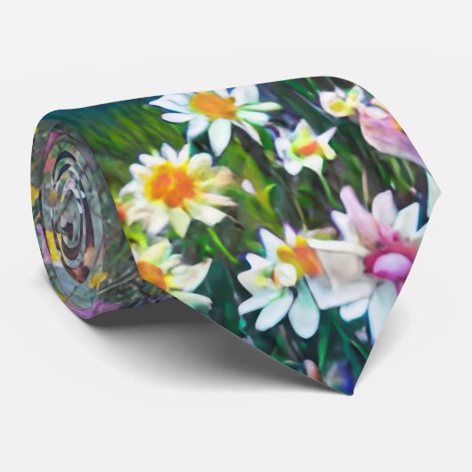 Impressionist Style Wildblume Meadow Krawatte (Gerollt)