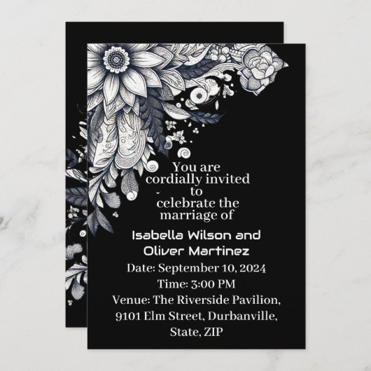 Impressionist Sun Blume künstlerischen Ausdruck Einladung (Vorne/Hinten)