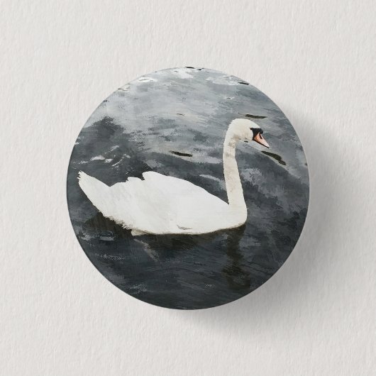 Impressionist Swan Button (Vorderseite)