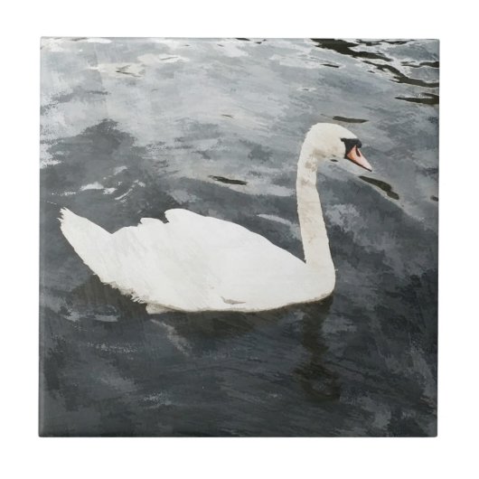 Impressionist Swan Fliese (Vorderseite)