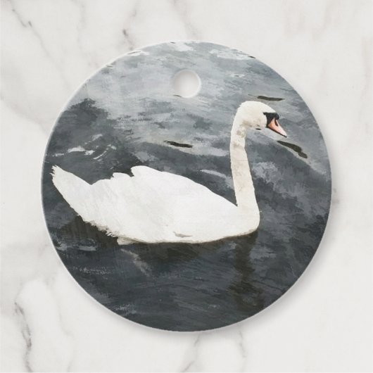 Impressionist Swan Geschenkanhänger (Vorderseite)