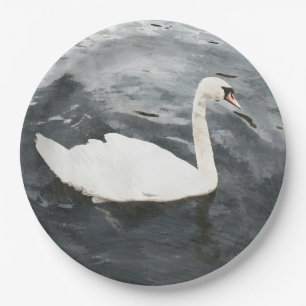 Impressionist Swan Pappteller