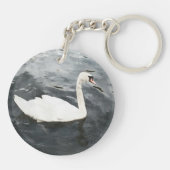 Impressionist Swan Schlüsselanhänger (Rückseite)