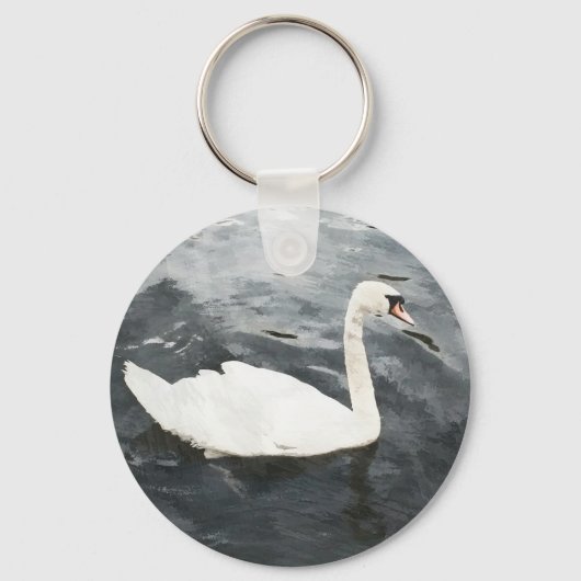 Impressionist Swan Schlüsselanhänger (Vorderseite)