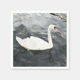 Impressionist Swan Serviette