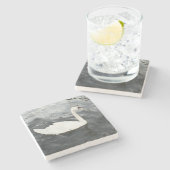 Impressionist Swan Steinuntersetzer (Seitenansicht)