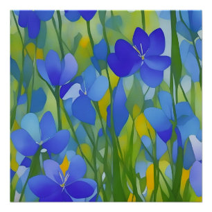 Impressionist Texas Bluebonnets Poster