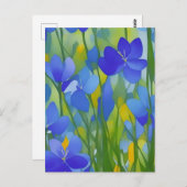 Impressionist Texas Bluebonnets Postkarte (Vorne/Hinten)