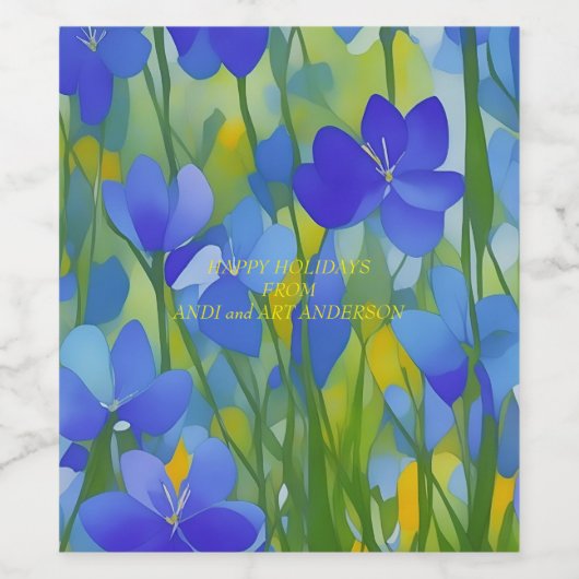 Impressionist Texas Bluebonnets Weinetikett (Einzelnes Label)