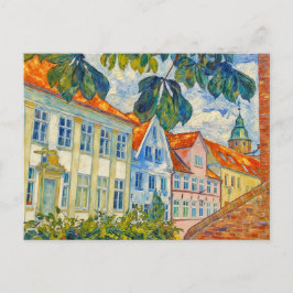 Impressionist Town Scene in Glueckstadt with Histo Postkarte
