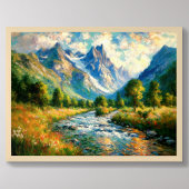 Impressionist Valley Mountain Tream Stream Poster