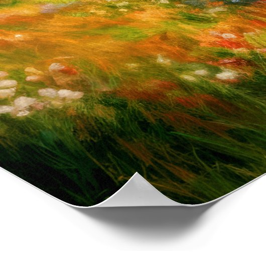 Impressionist Valley Mountain Tream Stream Poster (Ecke)