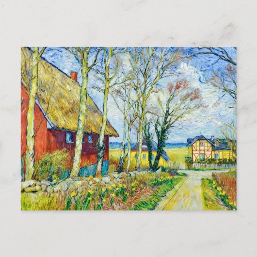 Impressionist Village Scene in Ahrenshoop on the D Postkarte (Vorderseite)