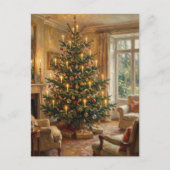 Impressionist Vintage Christmas Monet-Style Art Postkarte (Vorderseite)