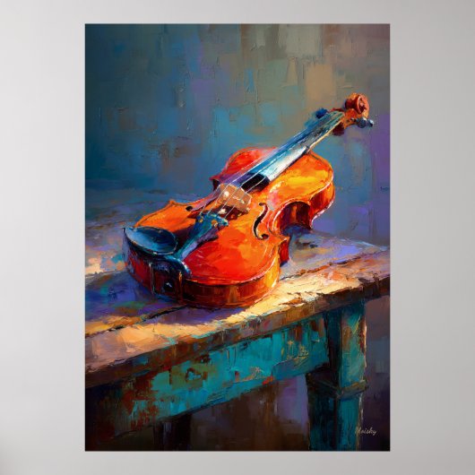 Impressionist Violin Painting Classical Music Art Poster (Vorne)
