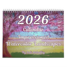 Impressionist Watercolor Landscapes 2026 Kalender