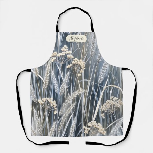 Impressionist Wheat Field Wildflower Personalized Schürze (Vorderseite)