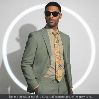 Impressionist Yellow Floral Necktie Krawatte