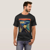 Impressionistic Cat Screaming Impressionism Cats P T-Shirt (Vorne ganz)