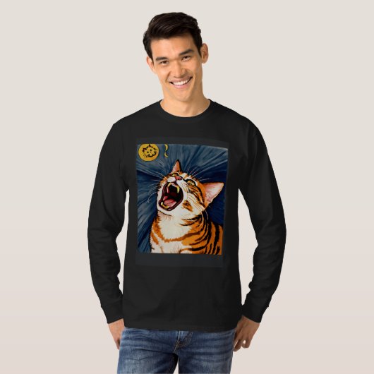 Impressionistic  Cat Screaming Impressionism Cats  T-Shirt (Vorne ganz)