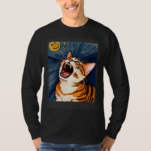 Impressionistic Cat Screaming Impressionism Cats T-Shirt (Vorderseite)
