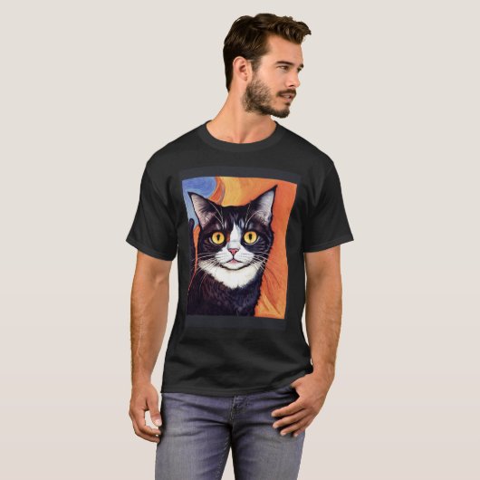 Impressionistic  Cat Screaming Impressionism Cats  T-Shirt (Vorne ganz)
