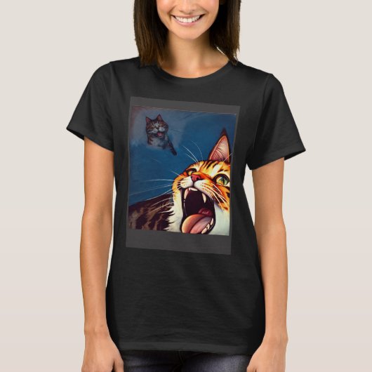 Impressionistic Cat Screaming Impressionism Cats T-Shirt (Vorderseite)