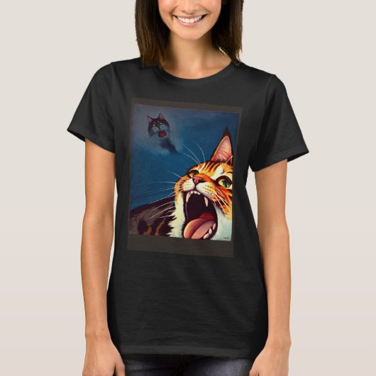 Impressionistic  Cat Screaming Impressionism Cats  T-Shirt (Vorderseite)