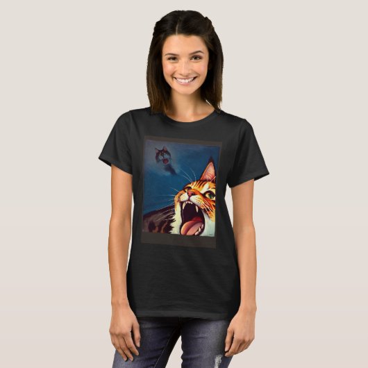 Impressionistic  Cat Screaming Impressionism Cats  T-Shirt (Vorne ganz)