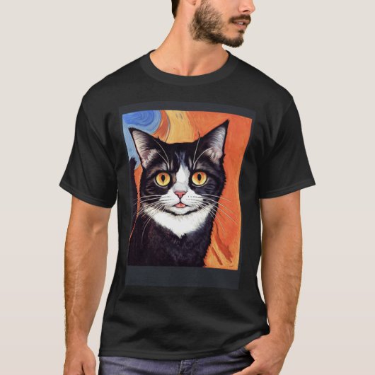 Impressionistic Cat Screaming Impressionism Cats T-Shirt (Vorderseite)