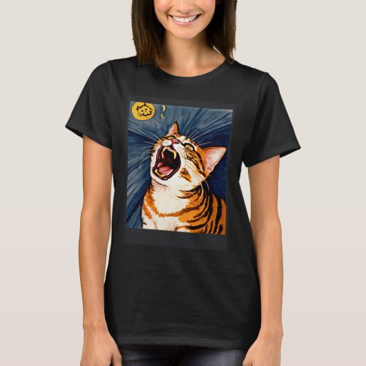 Impressionistic  Cat Screaming Impressionism Cats  T-Shirt (Vorderseite)