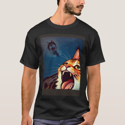 Impressionistic Cat Screaming Impressionism Cats T-Shirt (Vorderseite)