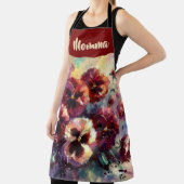 Impressionistic Maroon Pansies Floral Personalized Schürze (InSitu)