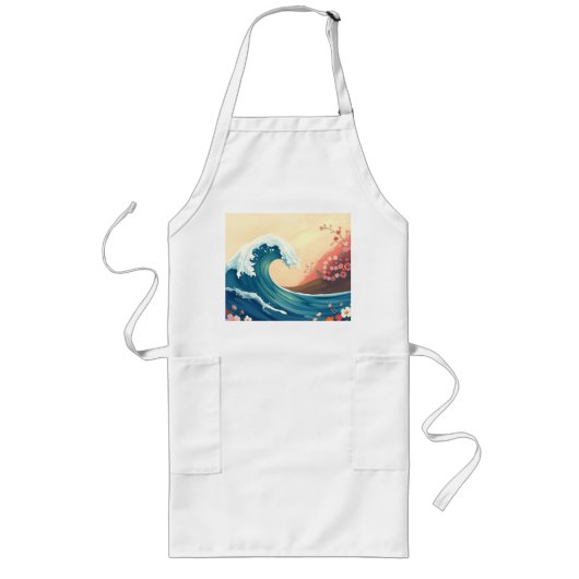 Impressionistic Ocean Wave Lange Schürze (Vorne)