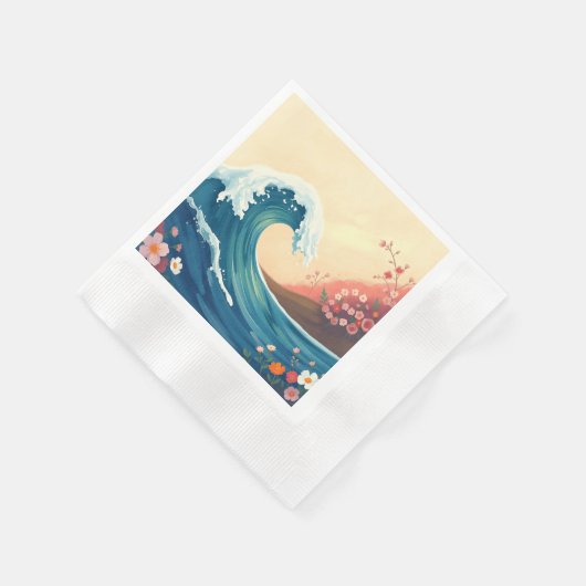 Impressionistic Ocean Wave Serviette (Ecke)